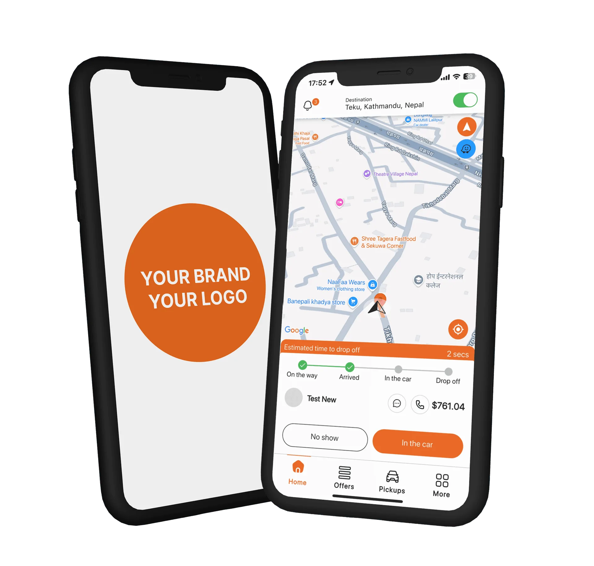 Driver mobile app with job notifications and trip management