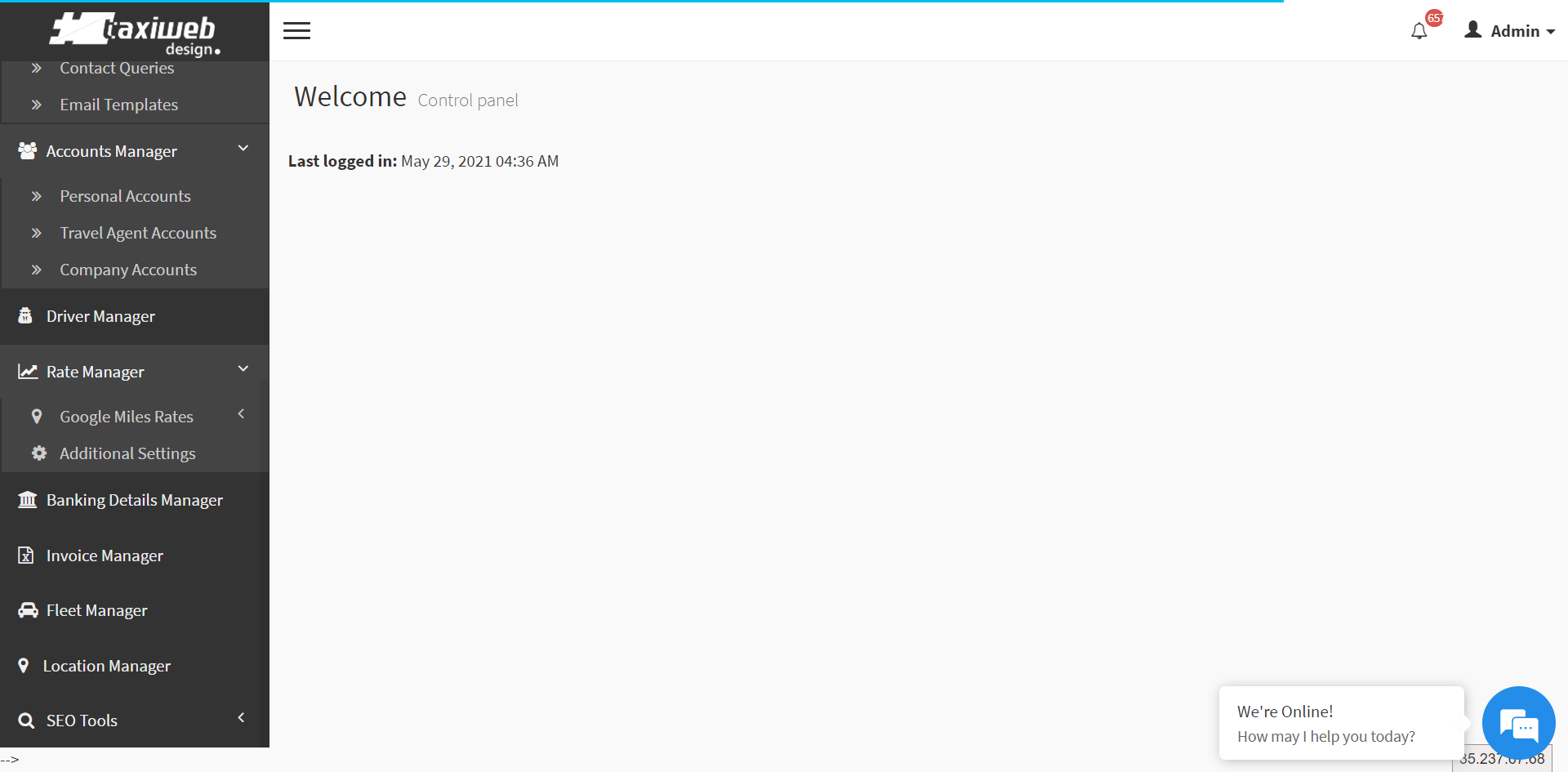 The Best Way to Choose the Best Taxi Riding Company 1 screencapture chauffeur booking software demo taxi webdesign admin welcome 2021 05 29 11 16 42