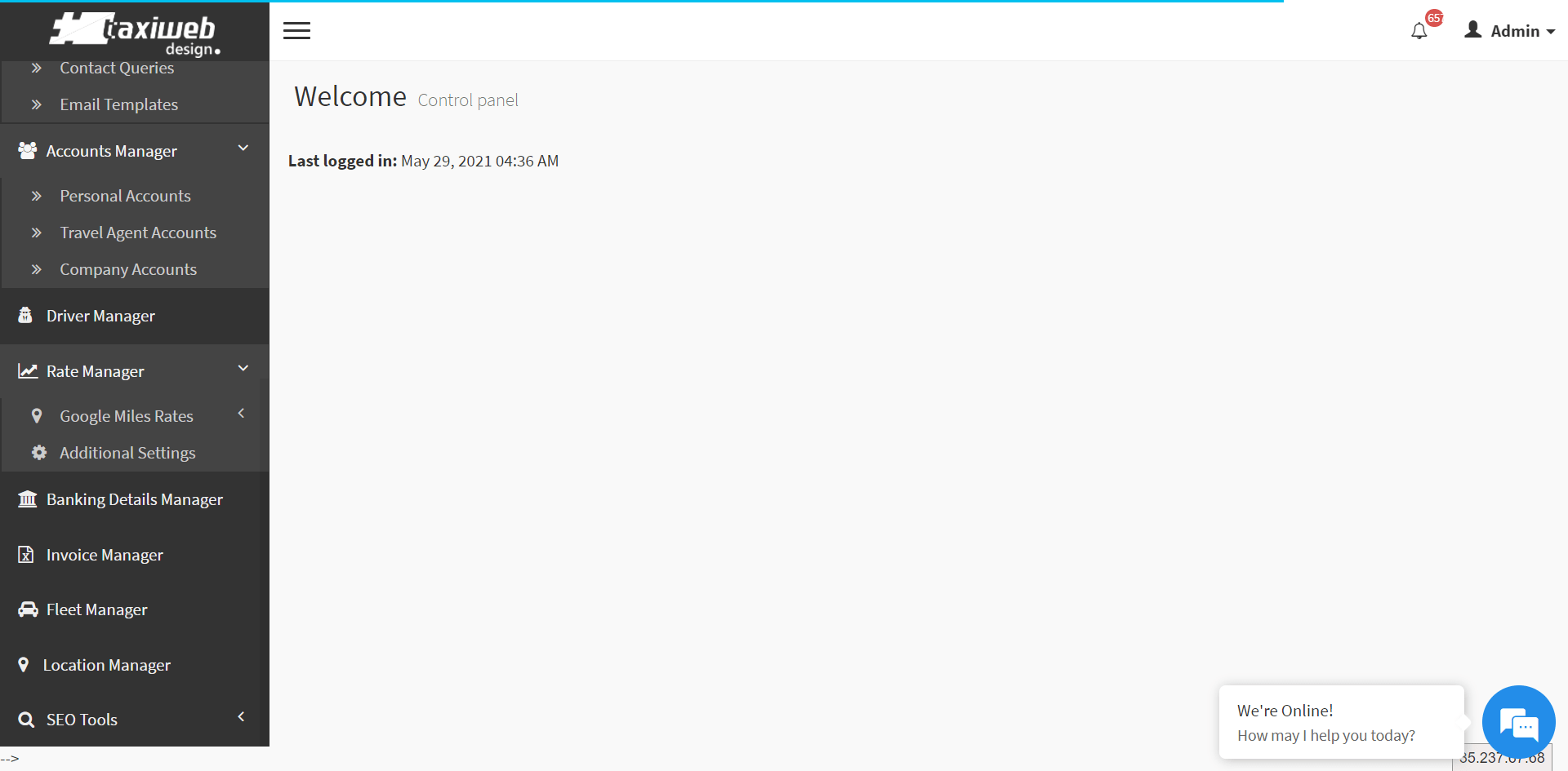 screencapture chauffeur booking software demo taxi webdesign admin welcome 2021 05 29 11 16 42